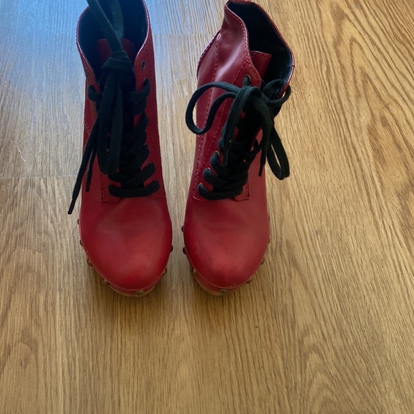 Jeffery Campbell red leather boots - Picture 3 of 4